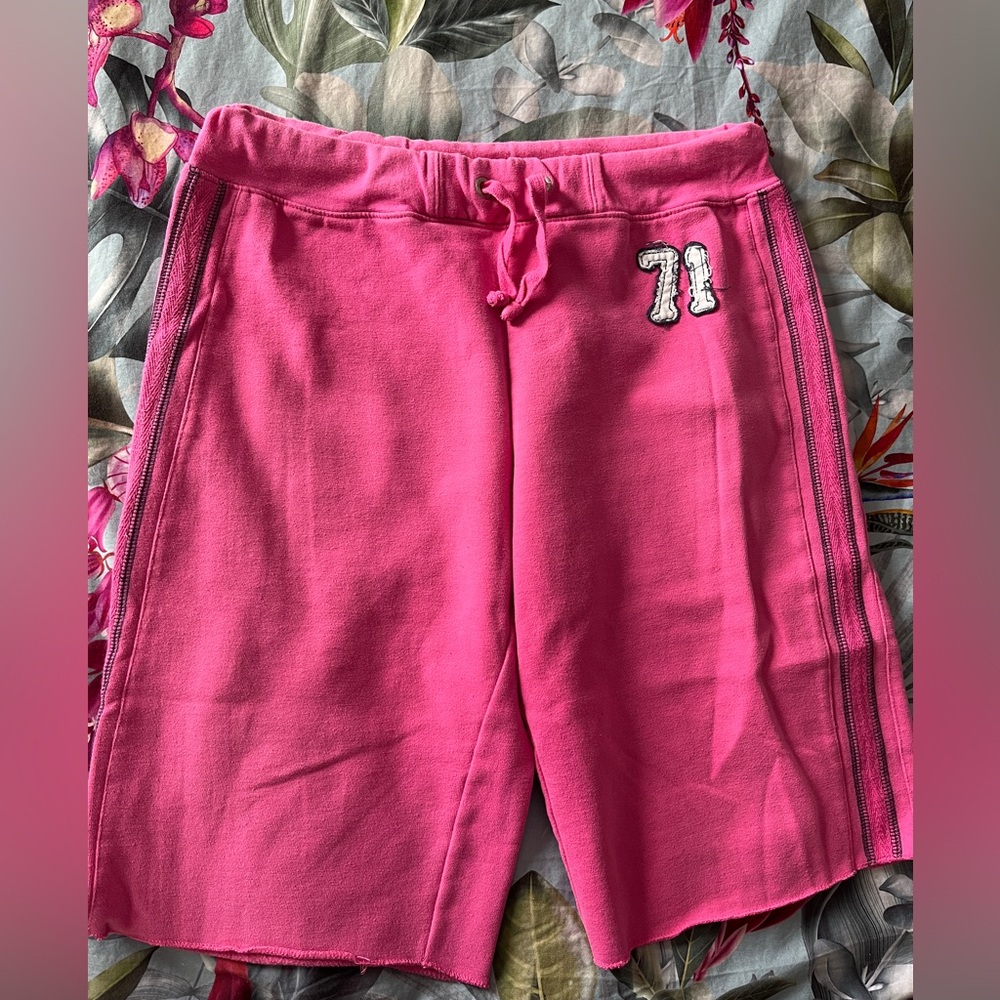 Disney Pink Athletic Drawstring Shorts with '71 Patch